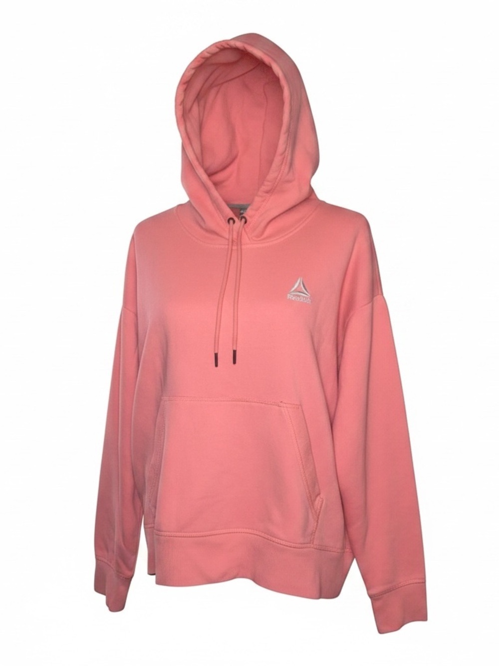 REEBOK Renew Cropped Hoodie with Kangaroo Pouch “Strawberry Ice” (Peach) Size XL